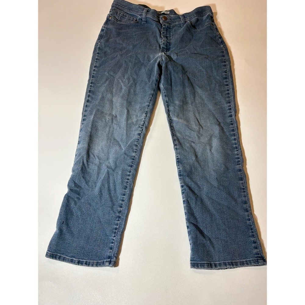 Lee Straight Leg Jeans Womens 14 Petite Blue Good Classic Fit Stretch Denim